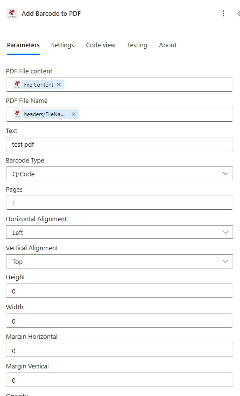 Add Barcode to PDF in Power Automate | PDF4me