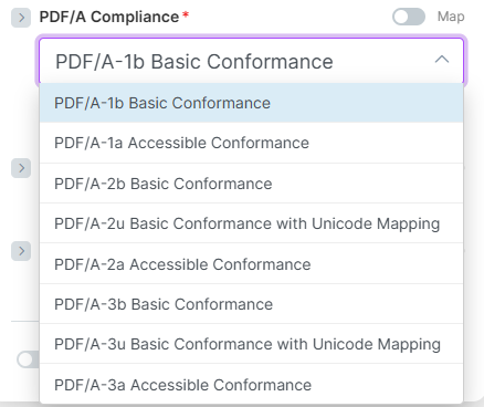 PDF/A Compliance: PDF/A-1b, 1a, 2b, 2u, 2a, 3b, 3u, 3a