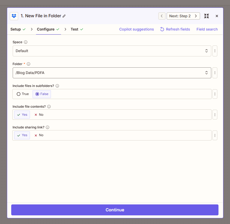 New File in Folder: Space Default, Folder /Blog Data/PDFA, Include file contents Yes