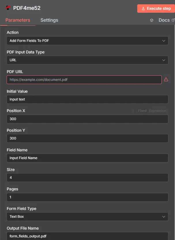 Add Form Fields To PDF using n8n action | PDF4me