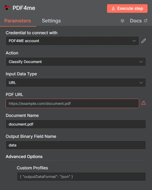 Classify Document using n8n action | PDF4me