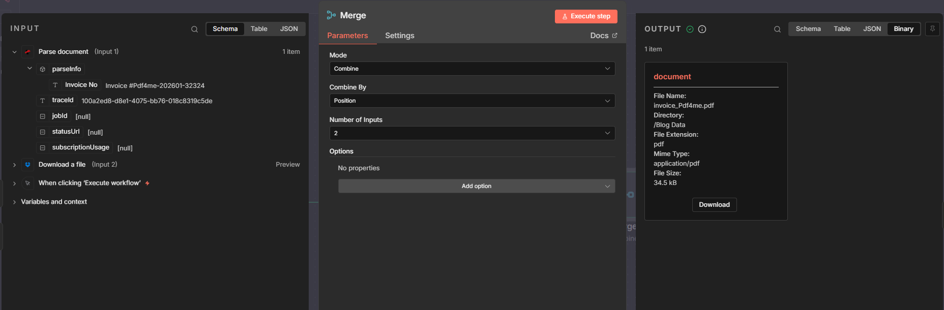 Upload a file: File Path expression and Binary Field