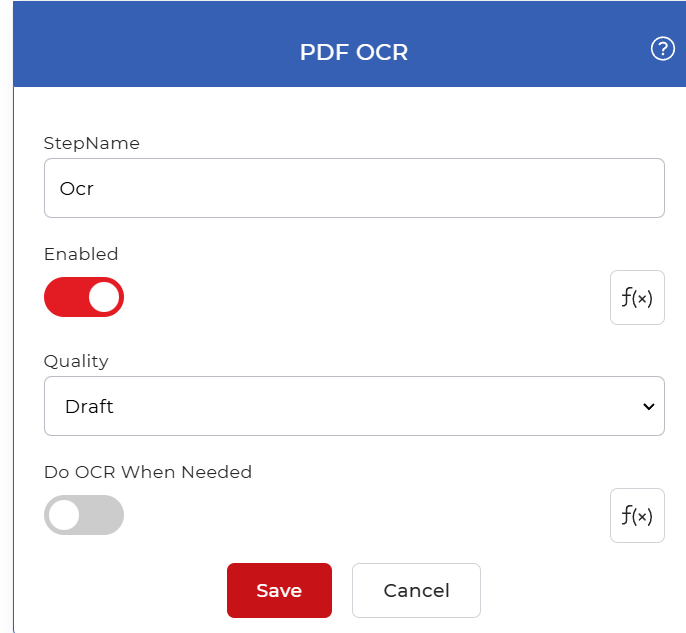 Klik untuk memperbesar Konfigurasi OCR PDF dalam Alur Kerja PDF4me
