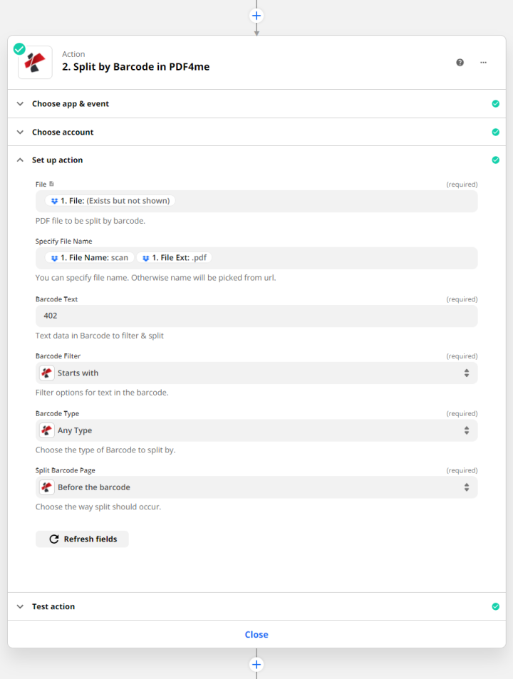 Split by Barcode - Smart Splitter for Zapier | PDF4me