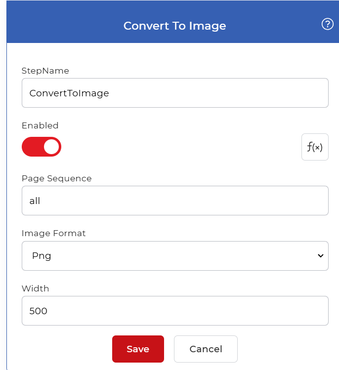 Clicca per ingrandire Configurazione di conversione da PDF a immagine nei flussi di lavoro di PDF4me